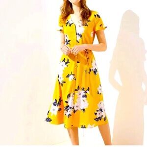 Loft yellow floral dress